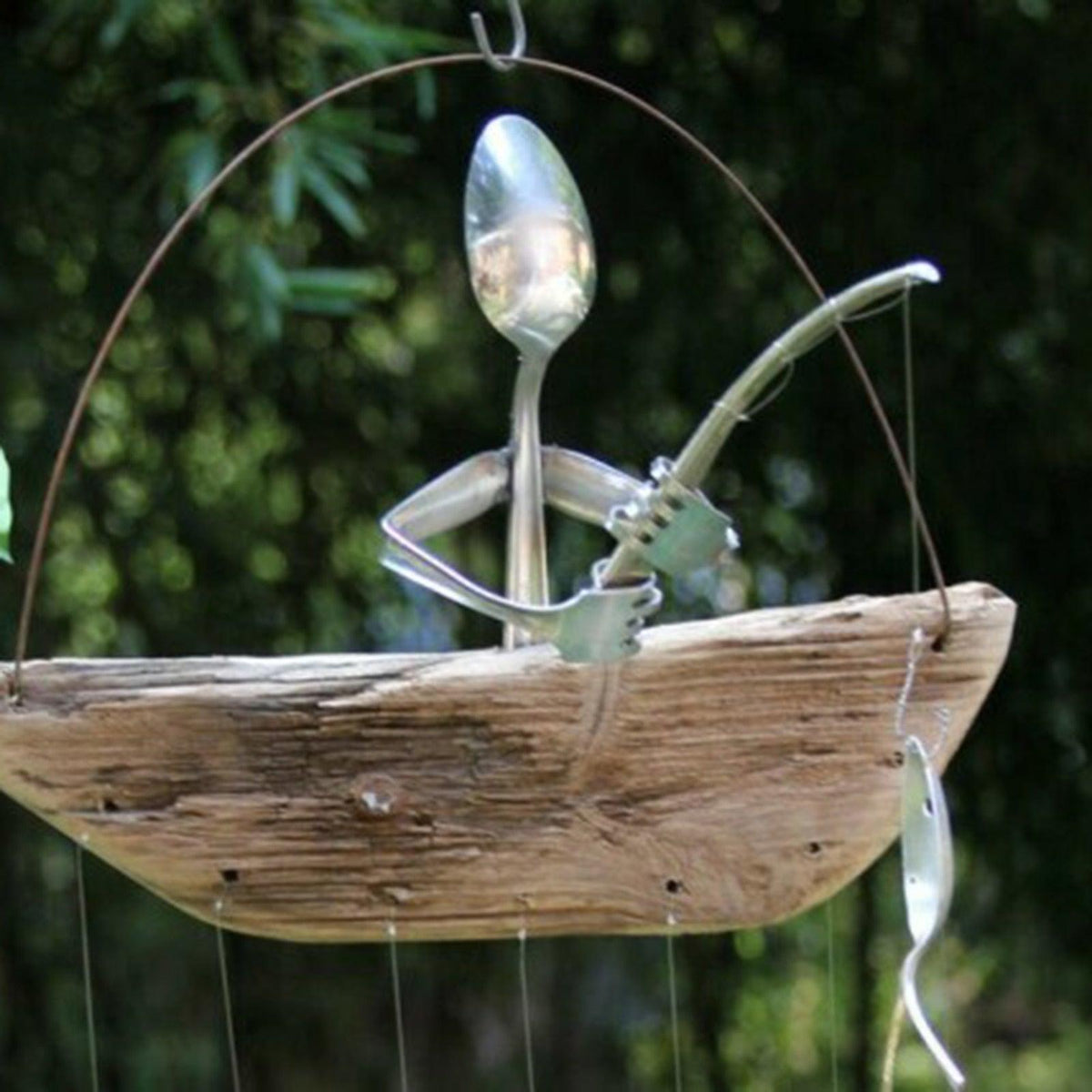 Fishing Man Fish Wind Chime Decoration