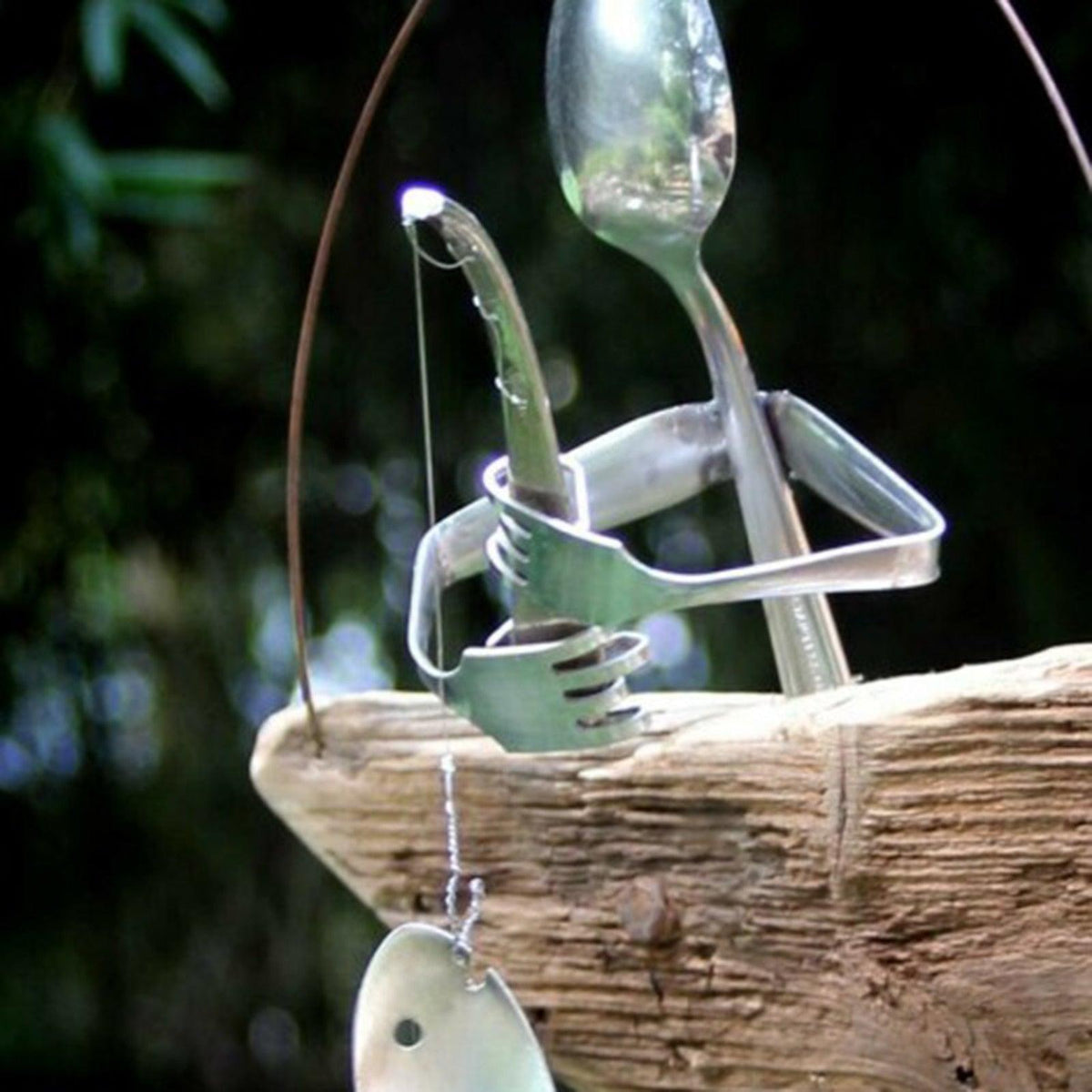 Fishing Man Fish Wind Chime Decoration