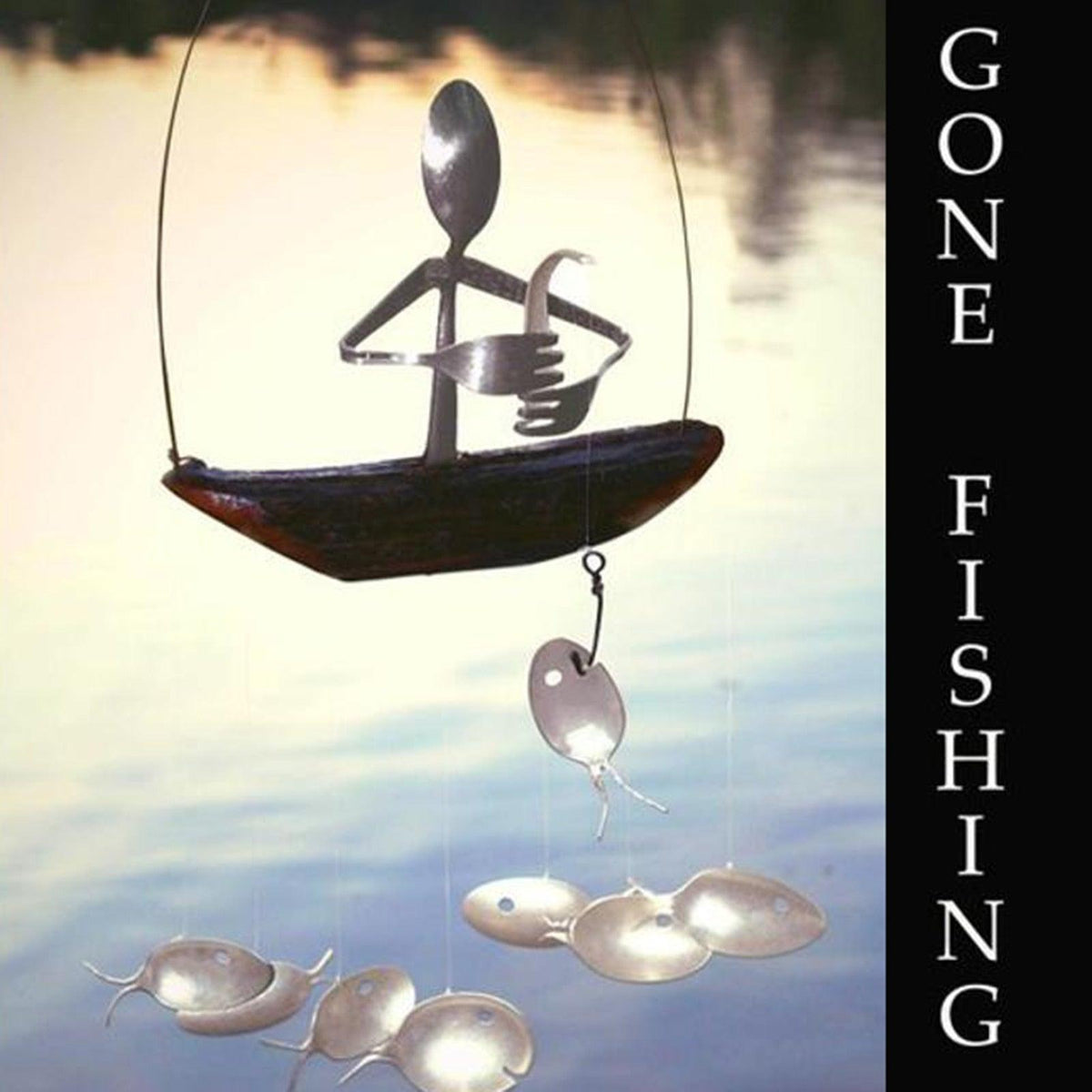 Fishing Man Fish Wind Chime Decoration