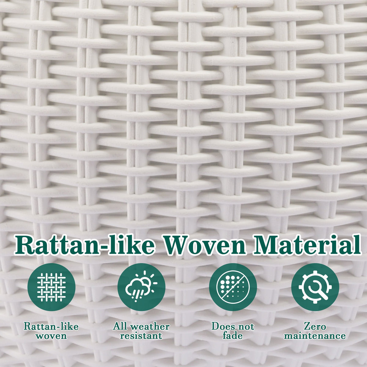 2-Pack White Self-Watering Rattan-Inspired Hanging Planters