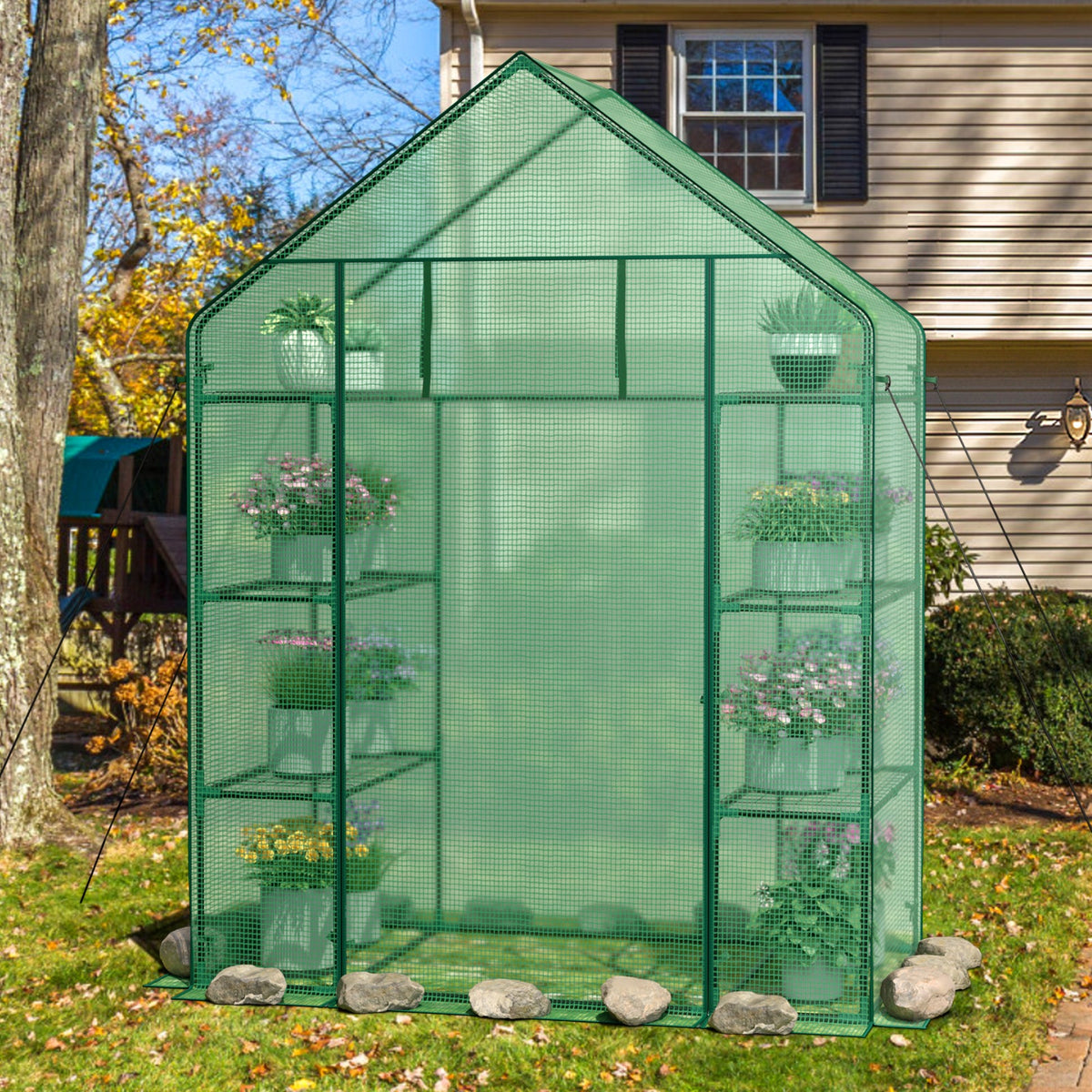 Portable 4-Tier Walk-In Plant Greenhouse