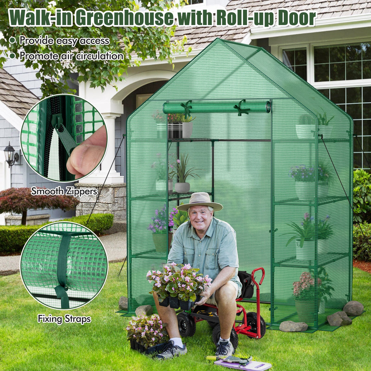 Portable 4-Tier Walk-In Plant Greenhouse