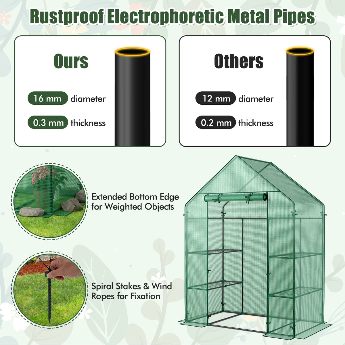 Portable 4-Tier Walk-In Plant Greenhouse
