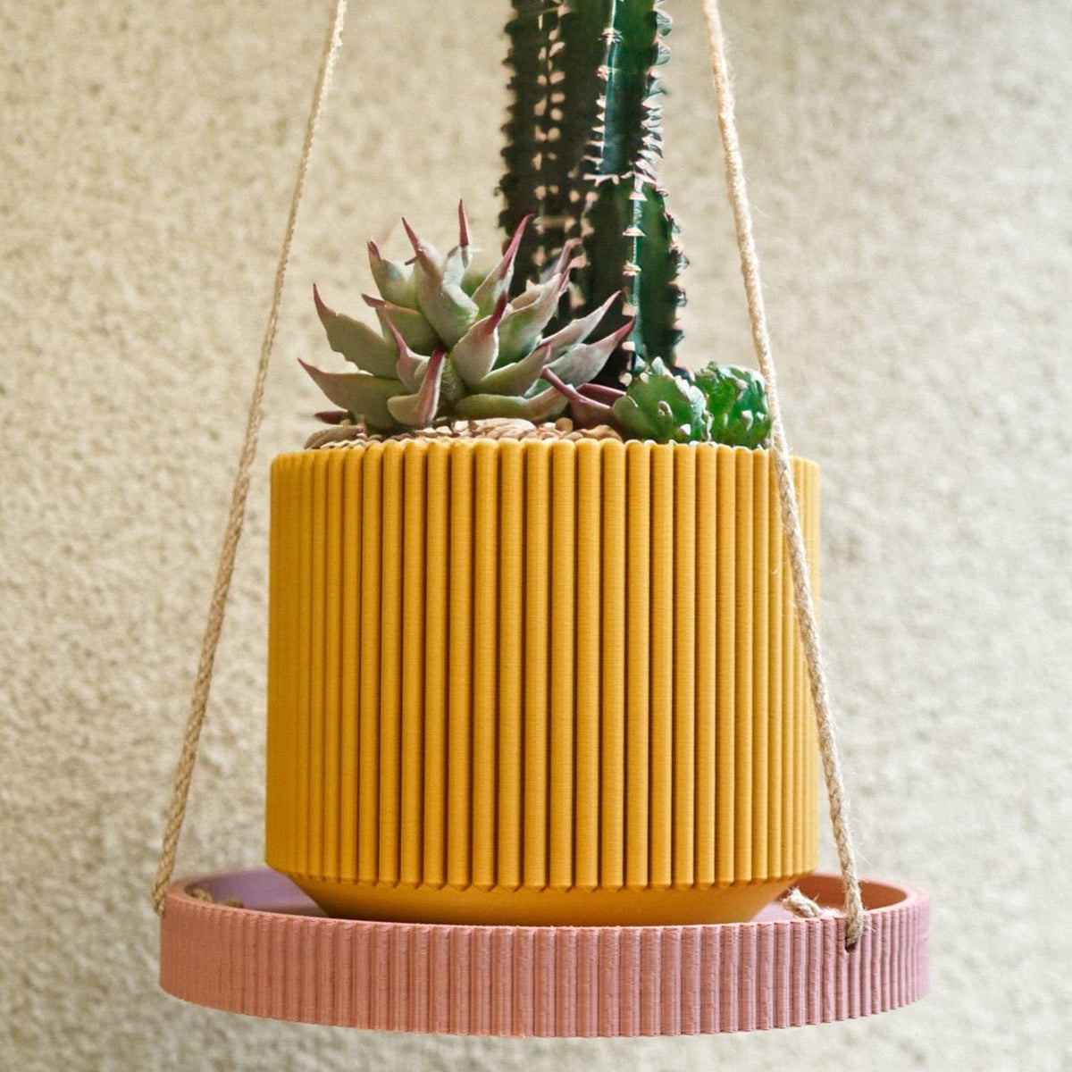 Mid-Century Ribbed Plant Pot