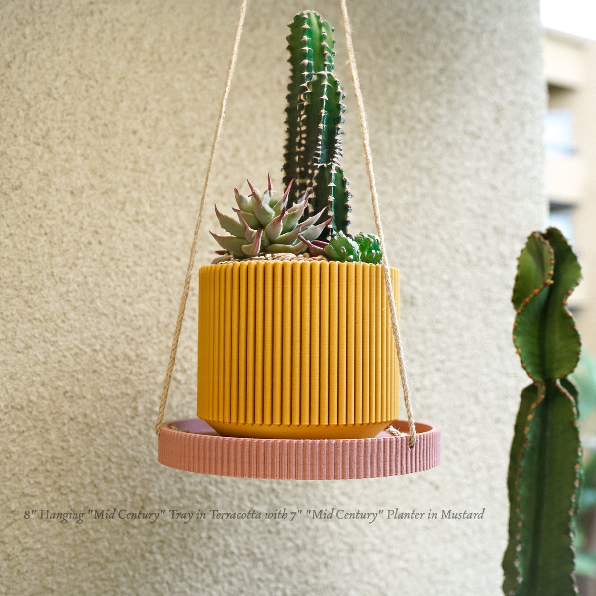 Mid-Century Ribbed Plant Pot